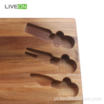 Cheese Cutting Cheese Board Set com conjunto de talheres